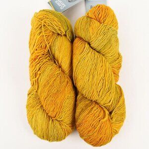 Fleece Artist Merino Slim Yarn 2 Skeins 100% Superwash Wool Hand Dyed Minegold